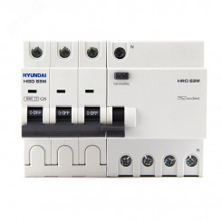 Дифференциальный автомат HRO63M 3NG4C0000C 00025G 3 полюса + нейтр., 25A ток, к.з. 6kA,30mA