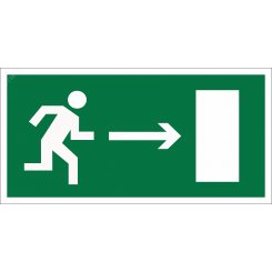 Знак безопасности BL-3015B.E03''Напр. к эвакуационному выходу направо''