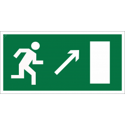 Знак безопасности BL-3015A.E05''Напр. к эвакуационному выходу направо вверх''