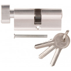Цилиндровый механизм ''Фабрика замков'' 70 мм, ключ-завертка, хром