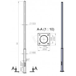 Опора ОП3ф-7,0-159/133/-К240-180-4х25-ц