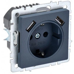 Розетка BRITE РЮш10-2-БрМ 16А с USB A+A 3.1А с заземл. защ. шторки маренго IEK BR-R14-16-U21-D31-K35 Розетка BRITE РЮш10-2-БрМ 16А с USB A+A 3.1А с заземл. защ. шторки маренго IEK BR-R14-16-U21-D31-K35