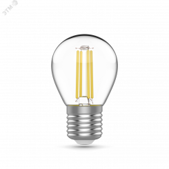 Лампа светодиодная LED 4,5 Вт  420 Лм 4100К белая Е27 Шар Basic Filament Gauss