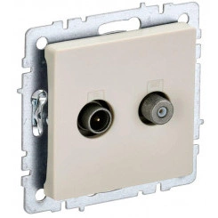 Розетка телевизионная TV/SAT 2-м BRITE РТВ/РСп12-БрКр беж. IEK BR-AF20-O-K10