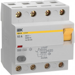 Выключатель дифференциального тока (УЗО) 4п 63А 30мА 6кА тип A ВД3-63 KARAT IEK MDV21-4-063-030