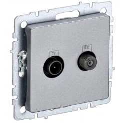 Розетка телевизионная TV/SAT 2-м Brite РТВ/РСп12-БрА алюм. IEK BR-AF20-O-K47 Розетка телевизионная TV/SAT 2-м Brite РТВ/РСп12-БрА алюм. IEK BR-AF20-O-K47