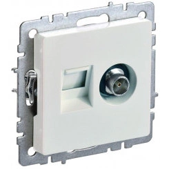 Розетка компьютерная + телевизионная 2-м Brite РТВ/РК12-БрЖ RJ45 кат.5E + TV жемчуж. IEK BR-AK20-1-K36 Розетка компьютерная + телевизионная 2-м Brite РТВ/РК12-БрЖ RJ45 кат.5E + TV жемчуж. IEK BR-AK20-1-K36