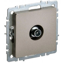 Розетка телевизионная проходная TV СП Brite РТВ10-0-БрШ шампань IEK BR-A10-P-K37 Розетка телевизионная проходная TV СП Brite РТВ10-0-БрШ шампань IEK BR-A10-P-K37