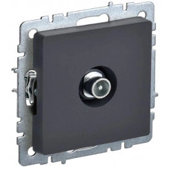 Розетка телевизионная проходная TV СП Brite РТВ10-0-БрГ графит IEK BR-A10-P-K53 Розетка телевизионная проходная TV СП Brite РТВ10-0-БрГ графит IEK BR-A10-P-K53