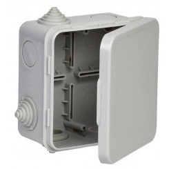 Коробка распаячная ОП 100х100х50 IP54 КМ41256 откид. крышка 8 вводов (7035) IEK UKO31-100-100-050-K03-54