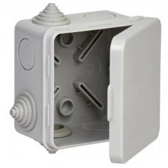 Коробка распаячная ОП 80х80х50 IP54 КМ41238 откид. крышка 7 вводов (7035) IEK UKO31-080-080-050-K03-54