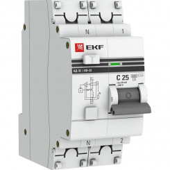 Выключатель автоматический дифференциального тока 2п C 25А 30мА тип AC 6кА АД-32 защита 270В электрон. PROxima EKF DA32-6-25-30-aс-pro