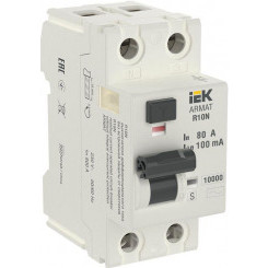 Выключатель дифференциального тока (УЗО) 2п 80А 100мА тип AC-S ВДТ R10N ARMAT IEK AR-R10N-2-080CS100