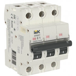 Выключатель автоматический модульный 3п C 1А M10N ARMAT IEK AR-M10N-3-C001
