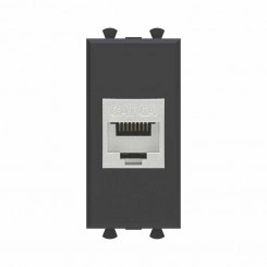 Розетка компьютерная 1мод. Avanti "Черный матовый" RJ45 кат.6A без шторок экранир. модульная механизм DKC 4412771