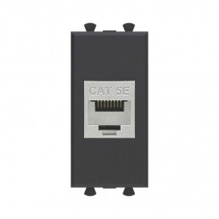 Розетка компьютерная 1мод. Avanti "Черный матовый" RJ45 кат.5E без шторок экранир. модульная механизм DKC 4412761