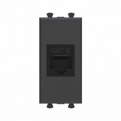 Розетка компьютерная 1мод. Avanti "Черный матовый" RJ45 кат.6 без шторок модульная механизм DKC 4412691