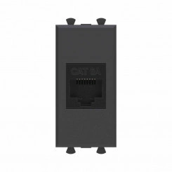 Розетка компьютерная 1мод. Avanti "Черный матовый" RJ45 кат.6A без шторок модульная механизм DKC 4412671