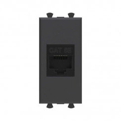 Розетка компьютерная 1мод. Avanti "Черный матовый" RJ45 кат.5E без шторок модульная механизм DKC 4412661