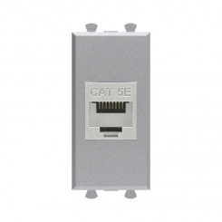 Розетка компьютерная 1мод. Avanti "Закаленная сталь" RJ45 кат.5E без шторок экранир. модульная механизм DKC 4404761