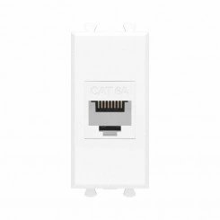 Розетка компьютерная 1мод. Avanti "Белое облако" RJ45 кат.6A без шторок модульная механизм DKC 4400671 Розетка компьютерная 1мод. Avanti "Белое облако" RJ45 кат.6A без шторок модульная механизм DKC 4400671