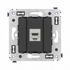 Розетка компьютерная 1-м СП Avanti "Черный матовый" RJ45 кат.6A без шторок экранир. механизм DKC 4412773 Розетка компьютерная 1-м СП Avanti "Черный матовый" RJ45 кат.6A без шторок экранир. механизм DKC 4412773