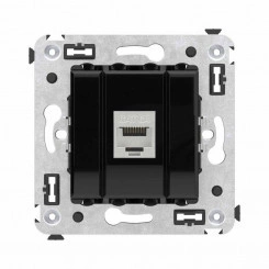 Розетка компьютерная 1-м СП Avanti "Черный квадрат" RJ45 кат.6A без шторок экранир. механизм DKC 4402773