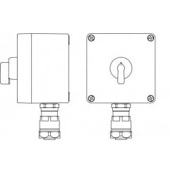 Корпус взрывозащищенный 120х120х90мм 1Exde IIC T5 Gb X IP66Ex tb IIIB T95град.С Db X Т5 40град. С кольца заземл. кол-во элемент. управл. контакт. блок 2NO+перекл. КВ 0-I 1шт клеммы: вводы сторона B: взрывозащ. GRP DKC 2231.031.19.01E