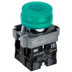 Кнопка LA167-BP35 d22мм 1з+1р зел. IEK BBT20-BP35-3-22-67-K06