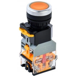 Кнопка D8-11D d22мм 1з+1р с подсвет. желт. IEK BBT30-11D-3-12-K05