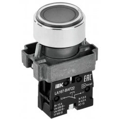Кнопка LA167-BAF22 d22мм 1р черн. IEK BBT20-BAF22-2-22-67-K02
