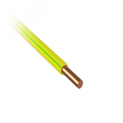 Провод установочный ПуВ 1х0.5 ТРТС желто-зеленый однопроволочный