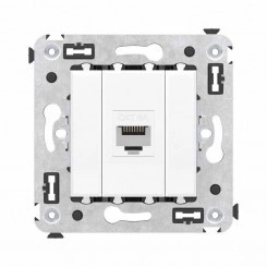 Розетка компьютерная 1-м СП Avanti "Белое облако" RJ45 кат.6A без шторок механизм DKC 4400673
