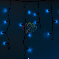 Гирлянда профессиональная Айсикл (бахрома) светодиодный 4.8х0.6м черный провод 220В синий