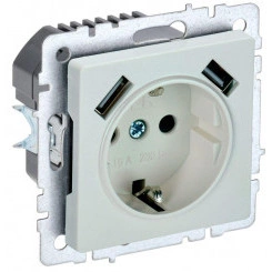 Розетка BRITE РЮш10-2-БрЖ 16А с USB A+A 3.1А с заземл. защ. шторки жемчуж. IEK BR-R14-16-U21-D31-K36 Розетка BRITE РЮш10-2-БрЖ 16А с USB A+A 3.1А с заземл. защ. шторки жемчуж. IEK BR-R14-16-U21-D31-K36