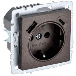 Розетка BRITE РЮш11-1-БрТБ 16А с USB A+C 18Вт с заземл. защ. шторки темн. бронза IEK BR-R14-16-U22-018-K45 Розетка BRITE РЮш11-1-БрТБ 16А с USB A+C 18Вт с заземл. защ. шторки темн. бронза IEK BR-R14-16-U22-018-K45