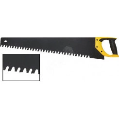 Ножовка по пенобетону, карбидные вставки на каждом 2-ом зубе, прорезиненная ручка 700 мм Ножовка по пенобетону, карбидные вставки на каждом 2-ом зубе, прорезиненная ручка 700 мм