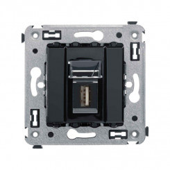 Розетка USB 2.0 1-м СП Avanti "Черный квадрат" тип А-А DKC 4402403