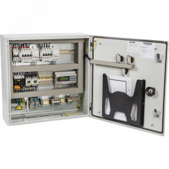 Шкаф управления для управления системой обогрева открытых площадок кабелем EM2-CM (маты) в металлическом корпусе, контроллер и датчи ки в комплекте VIA-DU-20, 18 x 20A + 1 x 4A для обогрева лотка отвода талых вод