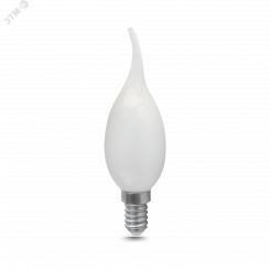 Лампа светодиодная LED 9 Вт 610 Лм 4100К белая Е14 Свеча на ветру диммируемая milky Filament Gauss