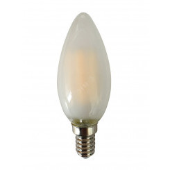 Лампа сетодиодная декоративная LED 6w E14 4000K свеча матовая филамент 230/50 Jazzway