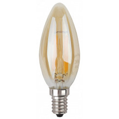 Лампа светодиодная филаментная F-LED B35-7W-827-E14 gold (филамент, свеча золот., 7Вт, тепл, E14 (10/100/2800) ЭРА