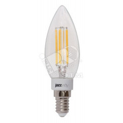 Лампа светодиодная LED 4Вт E14 360Лм 230В/50Гц теплыйпрозрачная свеча на ветру