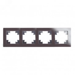 Рамка четырехместная горизонтальная, серия Катрин, шоколад, Stekker Рамка четырехместная горизонтальная, серия Катрин, шоколад, Stekker