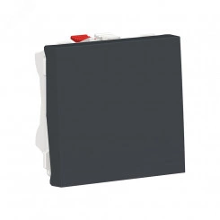 Выключатель UNICA MODULAR одноклавишный схема 1 10 AX 250 В 2 модуля антрацит Выключатель UNICA MODULAR одноклавишный схема 1 10 AX 250 В 2 модуля антрацит