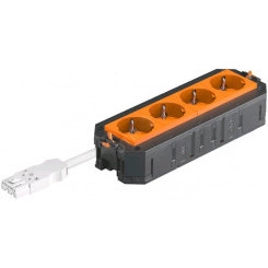 Рамка 4-модульная с розетками 4 оранжевые, 250 V, 16 A, 2P+E, штекер WINSTA MIDI