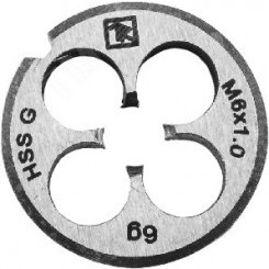 Плашка D-COMBO круглая ручная М10х1.0, HSS, Ф30х11 мм