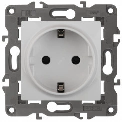 Розетка 2P+E Schuko со шторками, 16А-250В, Эра Elegance, белый, 14-2102-01 Розетка 2P+E Schuko со шторками, 16А-250В, Эра Elegance, белый, 14-2102-01