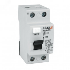 Выключатель дифференциального тока (УЗО) без защиты от сверхтоков 2П 25А 10мА ВД1-63-2125-АС-УХЛ4-КЭАЗ
