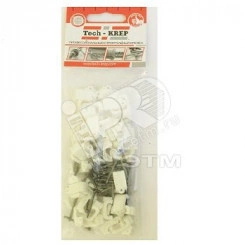 Скоба для кабеля плоская Б9мм (50шт) Скоба для кабеля плоская Б9мм (50шт)